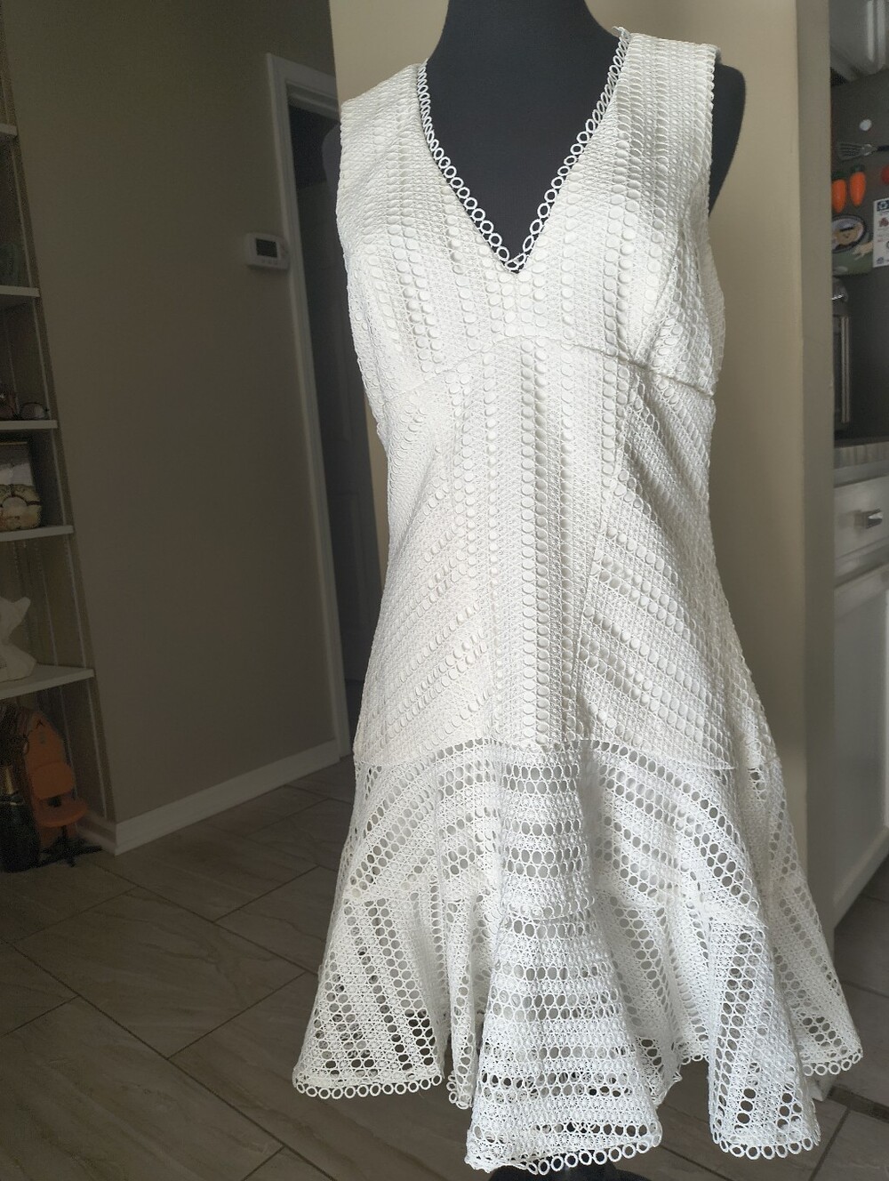 Fit and Flare White Lace Dress